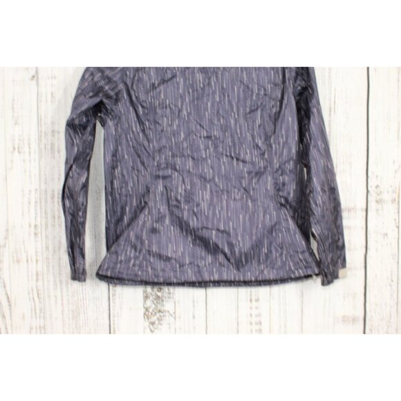 Eddie Bauer Blue Printed Nylon All Weather Waterproof Hooded Jacket L - Picture 7 of 11